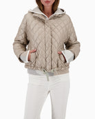Monari beige quilted padded jacket with lightweight filling