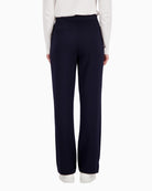 Monari glitter stripe pants navy back view showing waistband – Áines Boutique