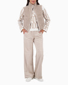 Two-in-one gilet by Monari with soft beige tones and regular fit