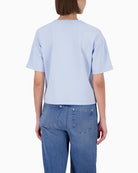 Monari rhinestone sweatshirt, woman wearing back view – Áines Boutique