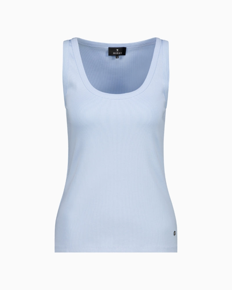 Monari ribbed basic top product front on white background – Áines Boutique