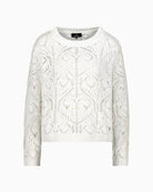 Monari soft knitted ajour jumper off white front view – Áines Boutique