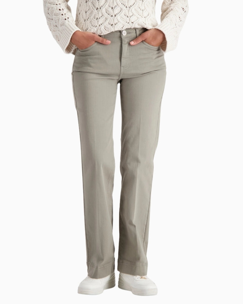 Monari straight-leg jeans with front crease and stretch cotton fabric