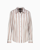 Front view of classic shirt with button-down front and collar