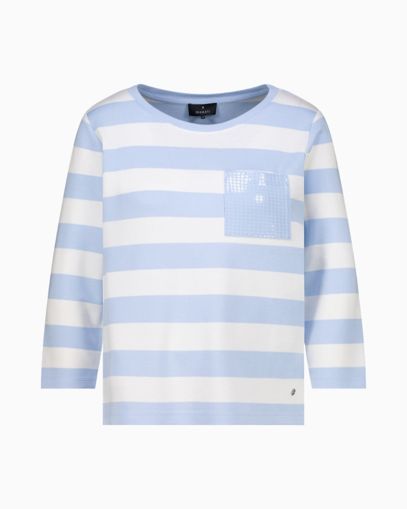 Monari striped sweatshirt product front on white background – Áines Boutique