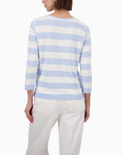 Monari striped sweatshirt with sequin pocket, woman wearing back view – Áines Boutique