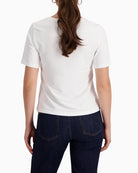 Monari T-shirt with emblem off white back view – Áines Boutique