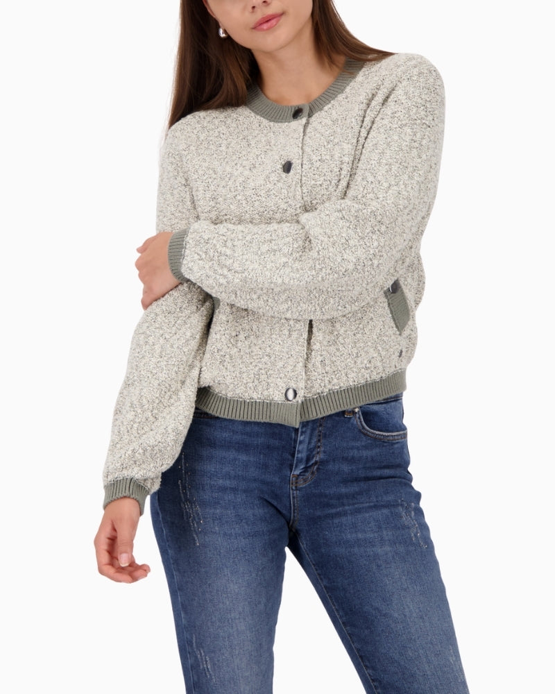 Monari tweed jacket with Lurex detail in soft cotton blend