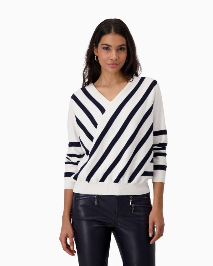 Monari - V Neck Stripe Jumper 