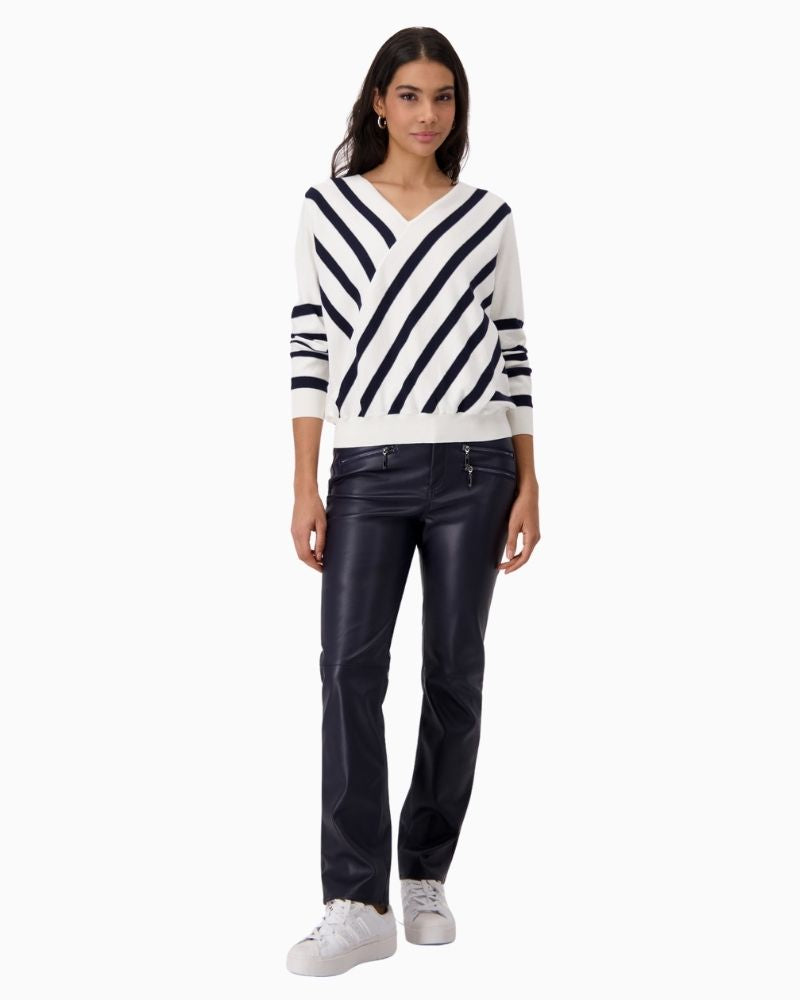 Monari - V Neck Stripe Jumper 