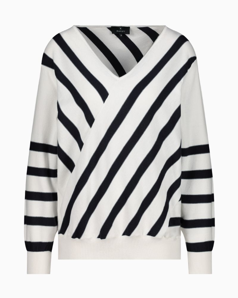 Monari - V Neck Stripe Jumper 