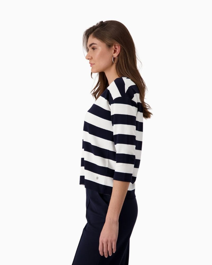 Monari - V Neck Stripe Top 