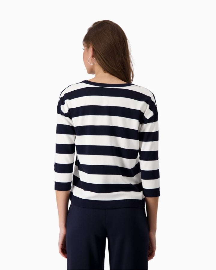 Monari - V Neck Stripe Top 