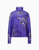 Monari Allover Floral Print Jumper in blue floral pattern detail