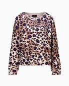 Monari Allover Leopard Print Jumper rhinestone detail