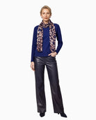 Monari Allover Leopard Print Scarf draped view