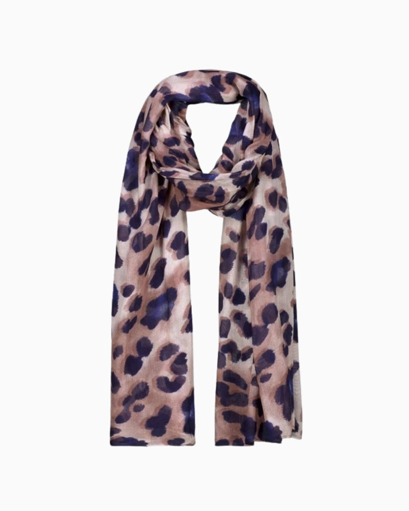 - Monari Allover Leopard Print Scarf fabric detail