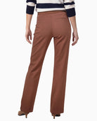 Monari Basic Straight-Fit Trousers in light brown back view