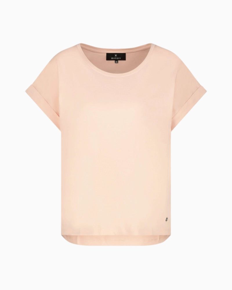 Monari Basic T-Shirt in peach full front view