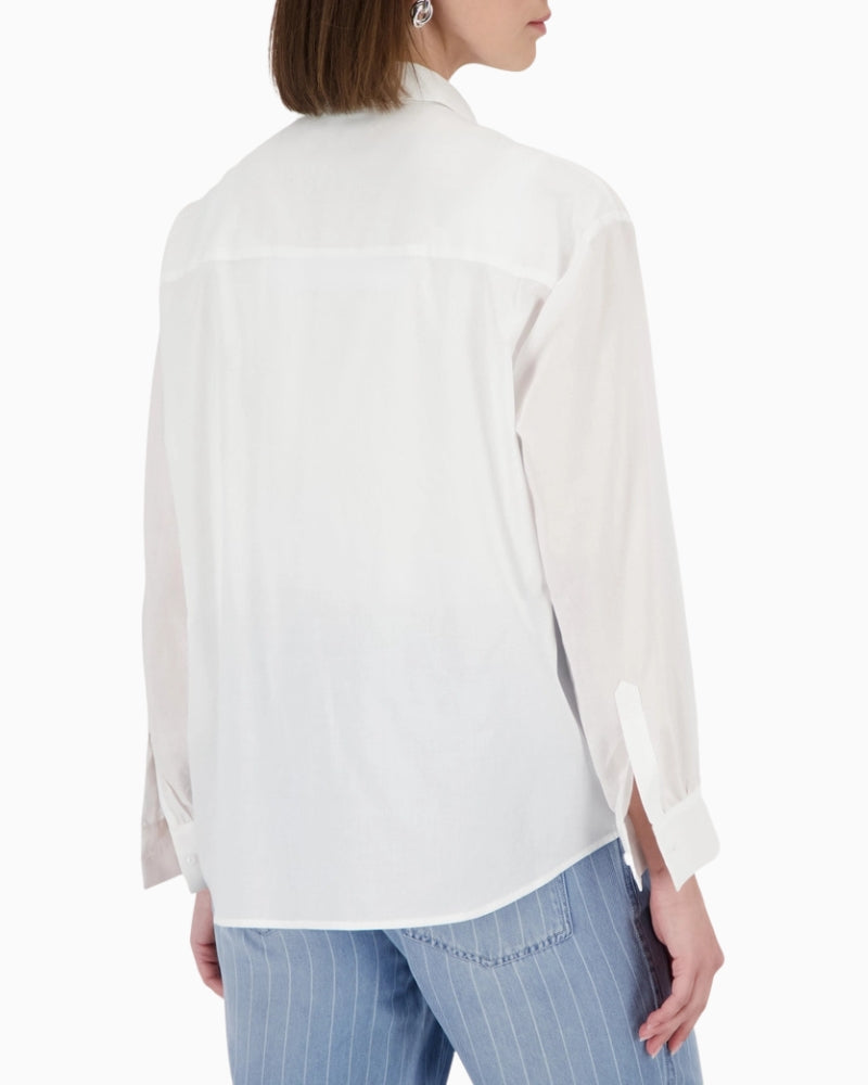 Monari Blouse with Flower Embroidery white back view