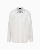 Monari Blouse with Flower Embroidery white flower embroidery detail