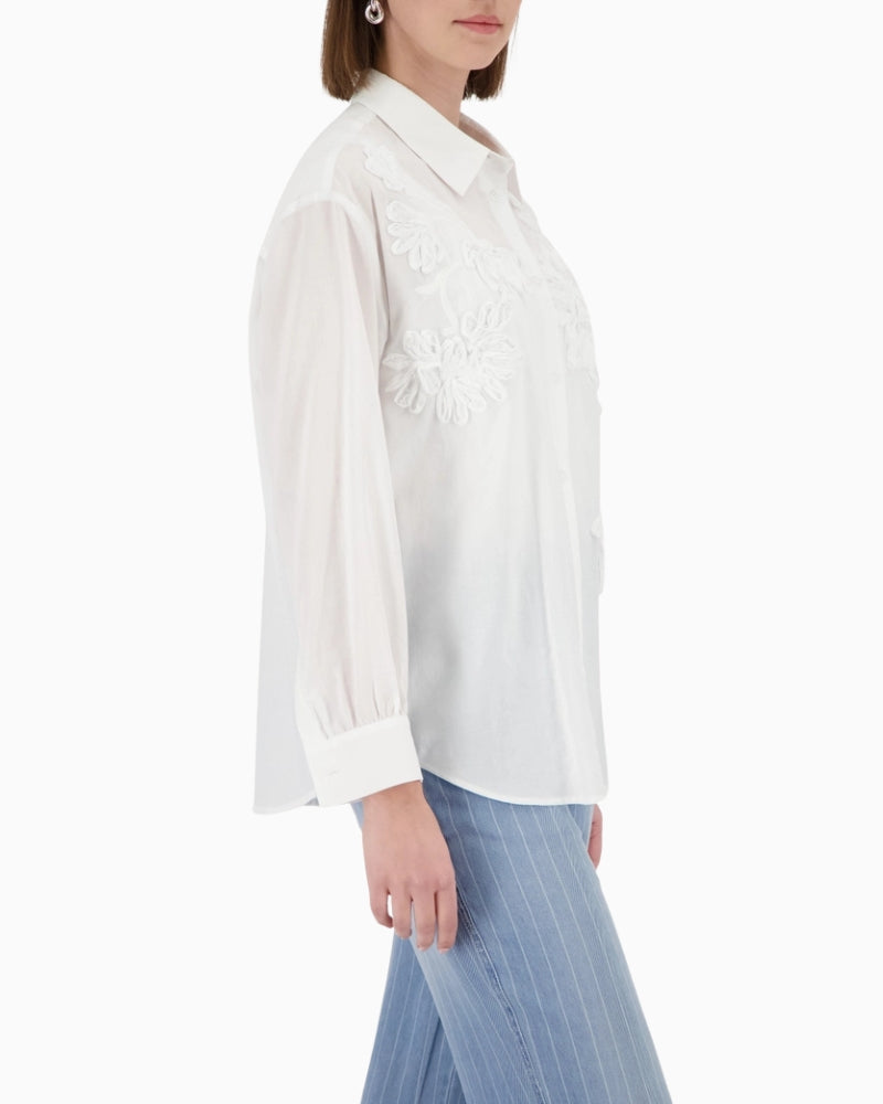 Monari Blouse with Flower Embroidery white side view