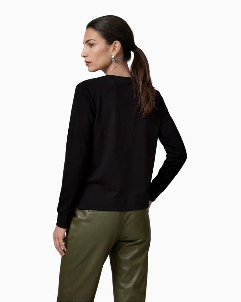 Monari Blouse with Jewellery Details in Black back view