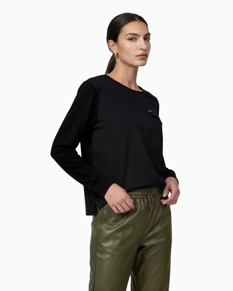 Monari Blouse with Jewellery Details in Black front view