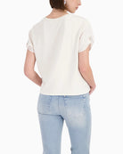 Monari Blouse with Jewellery Details in cream back view