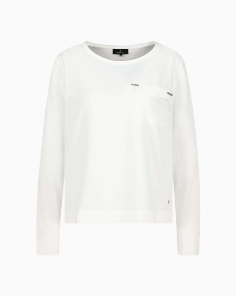 Monari Blouse with Jewellery Details in off white front view