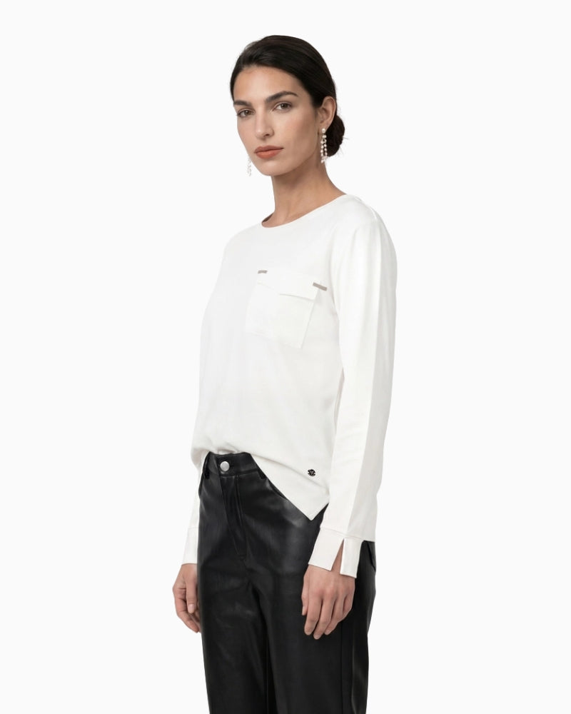 Monari Blouse with Jewellery Details in off white sleeve details