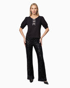Monari Bow Detail Sweatshirt in Black styled view