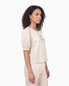 Monari Bow Detail Sweatshirt in Cream side view