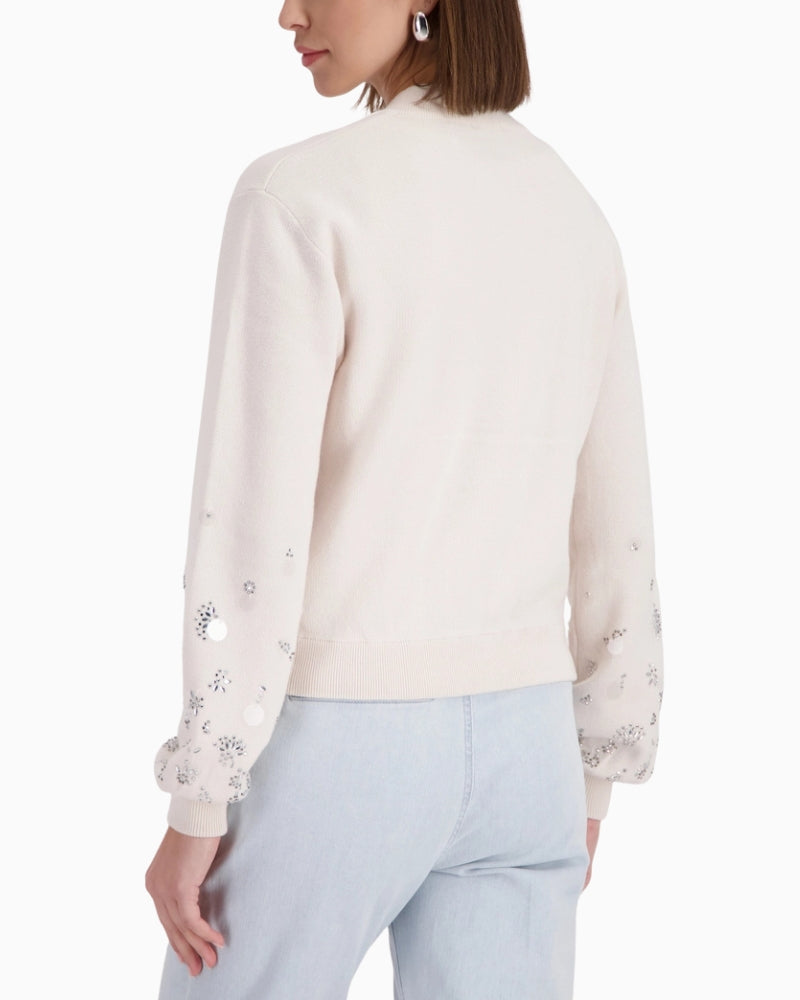 Monari Cardigan With Embellishments back view – Áines Boutique