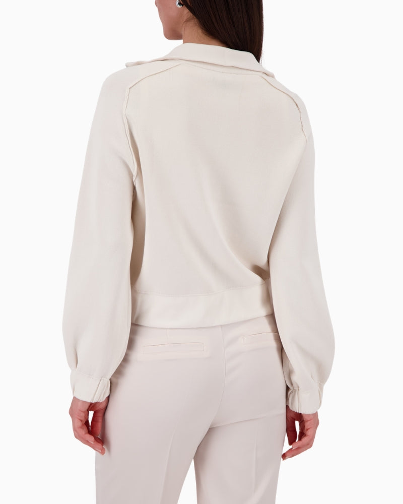 Monari cardigan with jewellery detail back view woman wearing – Áines Boutique