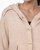 Monari Cardigan with Decorative Buttons in light beige decorative button detail