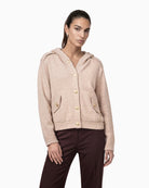 Monari Cardigan with Decorative Buttons in light beige front view