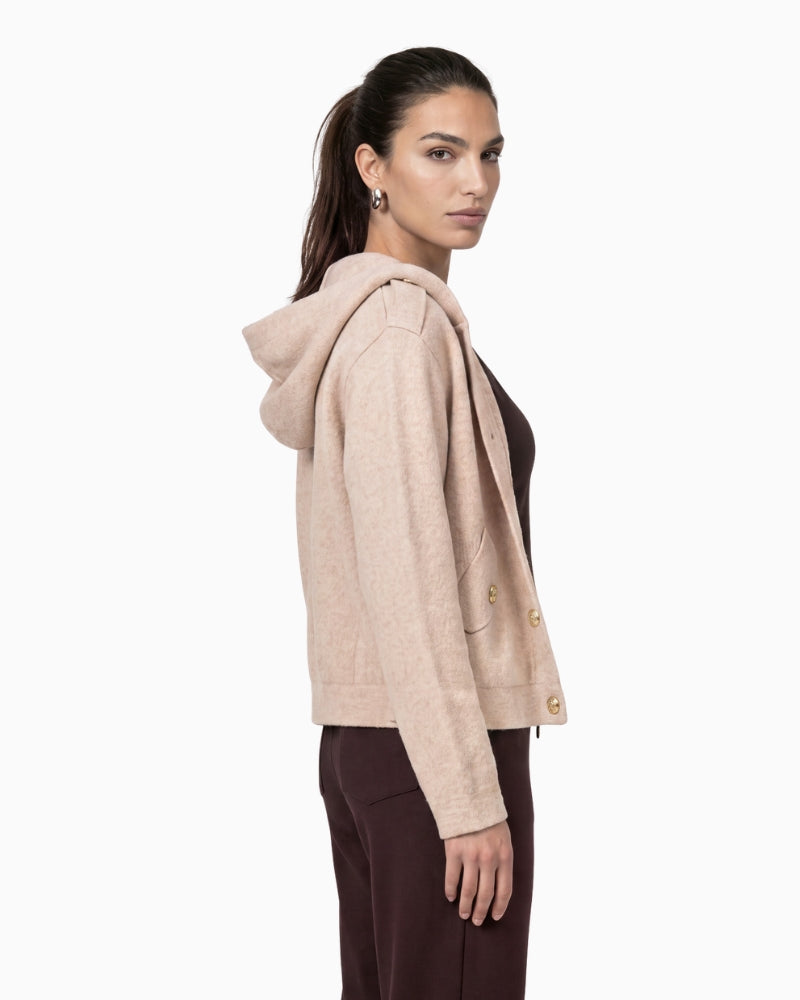 Monari Cardigan with Decorative Buttons in light beige side view