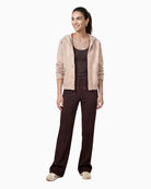 Monari Cardigan with Decorative Buttons in light beige styled view