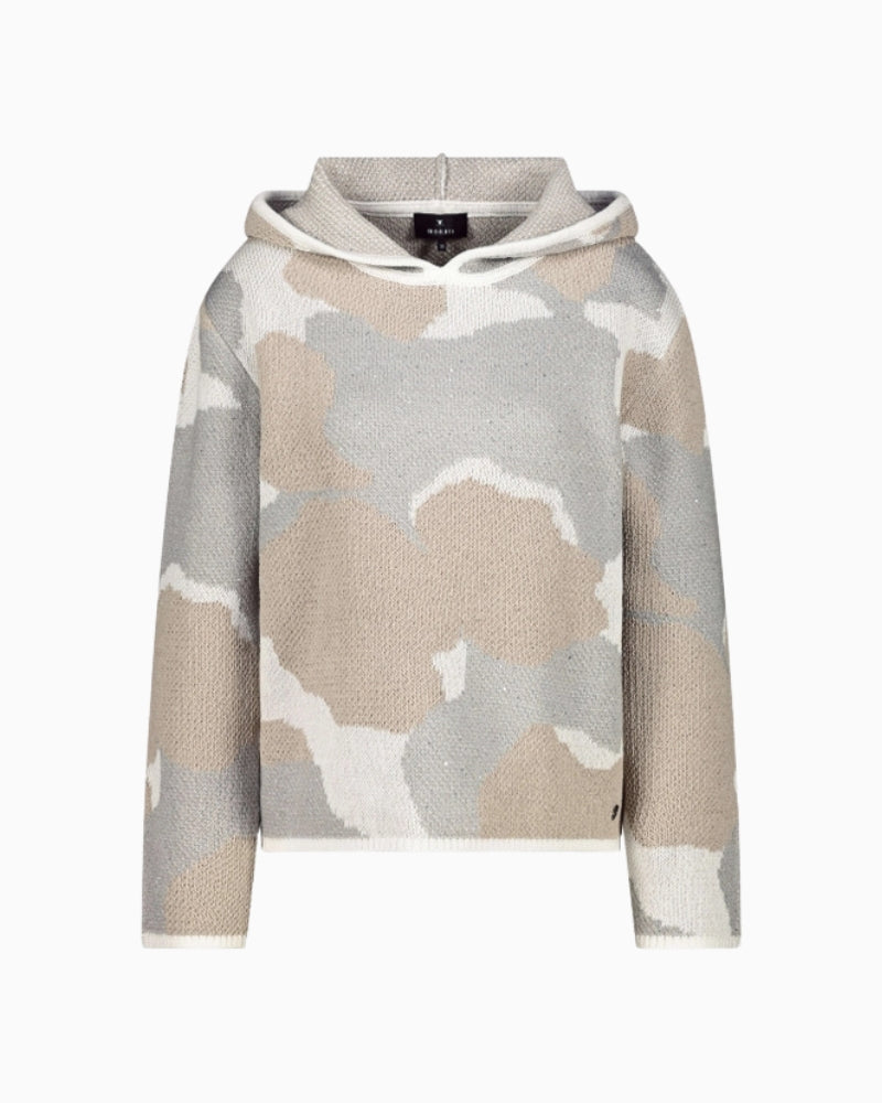 Monari knit sweater with cloud pattern fabric texture detail – Áines Boutique