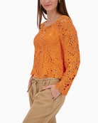 Monari cornelly crochet jumper side view woman wearing – Áines Boutique