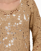 Monari cornelly crochet pattern jumper detail close-up – Áines Boutique