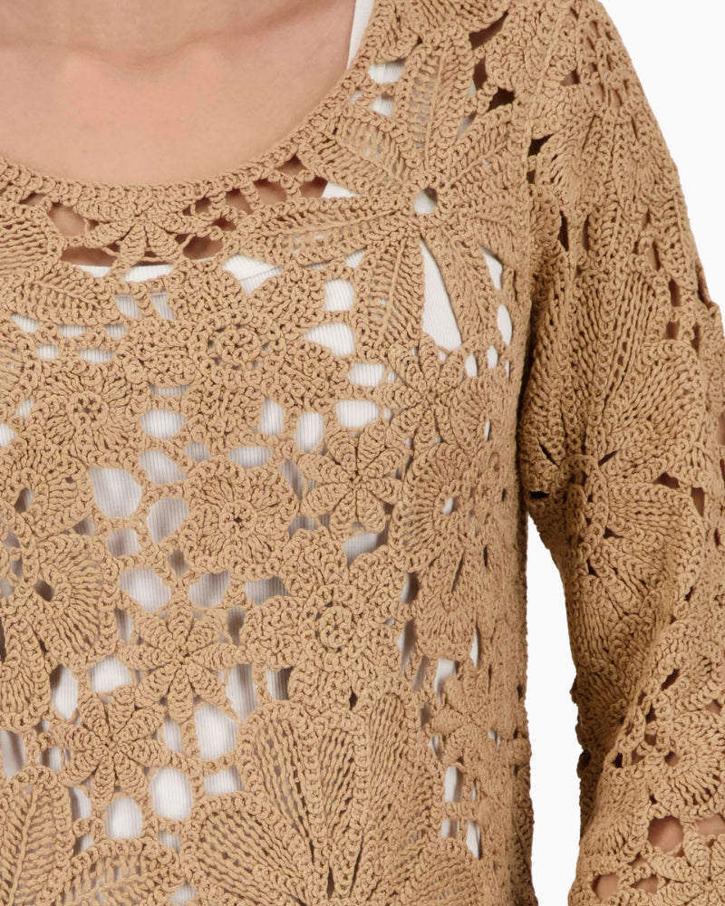 Monari cornelly crochet pattern jumper detail close-up – Áines Boutique