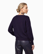 Monari Decorative Applications Jumper in navy back view