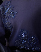 Monari Decorative Applications Jumper in navy jewellery application detail
