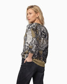 Monari Emblem Print Jumper in black print back view