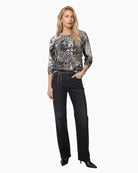 Monari Emblem Print Jumper in black print model view