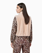 Monari Faux Fur Vest in light beige back view