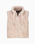 Monari Faux Fur Vest in light beige faux fur detail