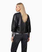 Monari Faux Leather Jacket in Black back view
